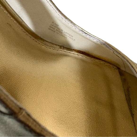 Lilly Pulitzer Kristin Slingback Peep Toe Metallic Gold Wedge Sandals - Picture 10 of 10